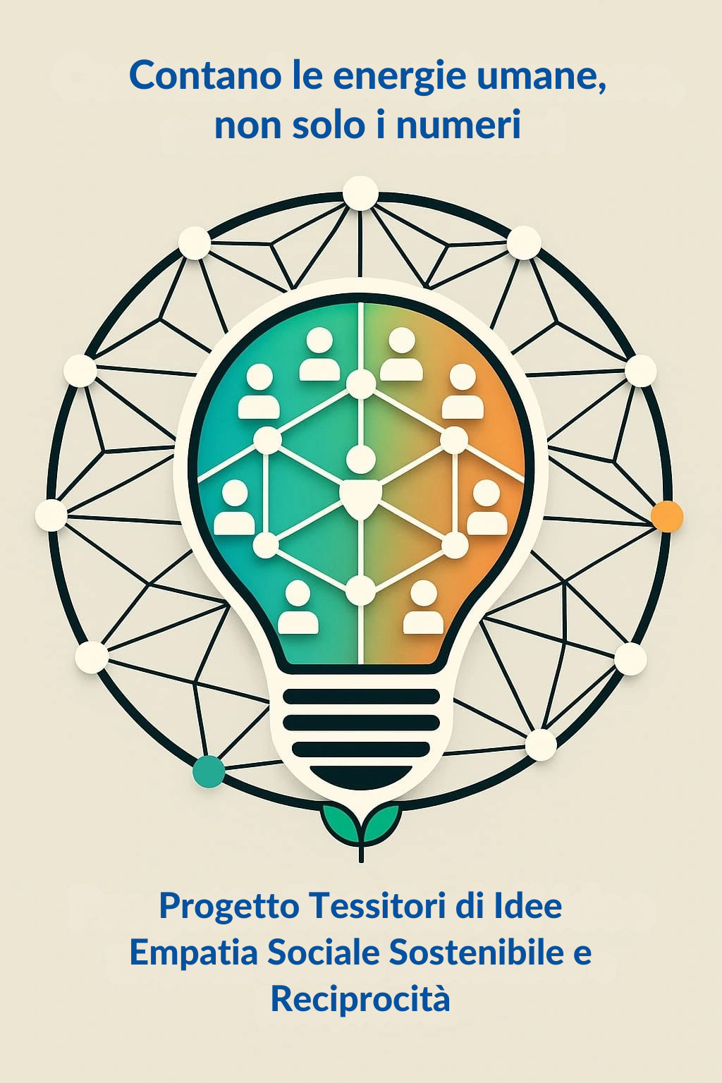 Sigillo identitario del progetto Tessitori di Idee basato su empatia sociale sostenibile reciprocità e collaborazione umana