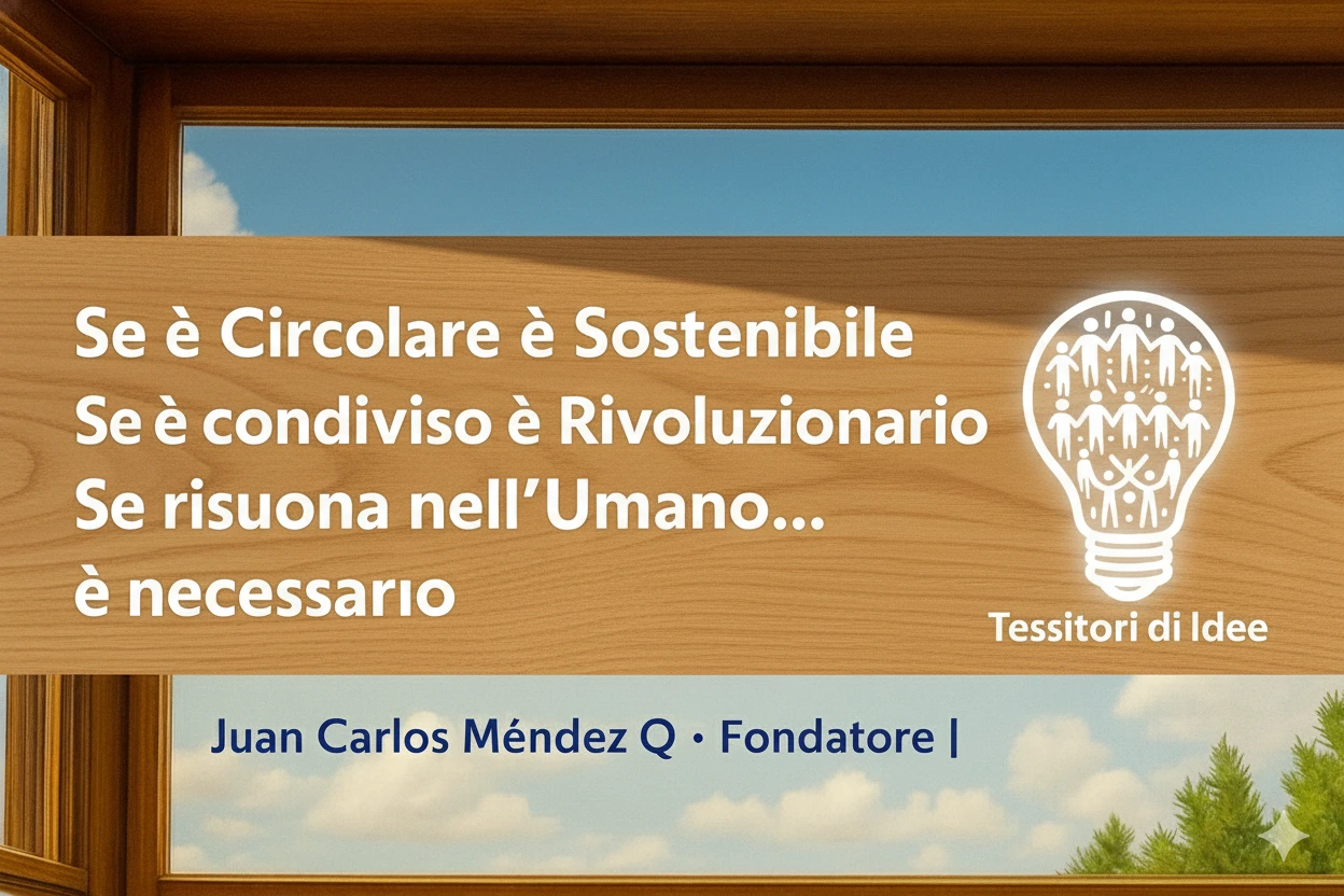 Manifesto Tessitori di Idee empatia sociale sostenibile economia circolare progetto fondato da Juan Carlos Méndez Q