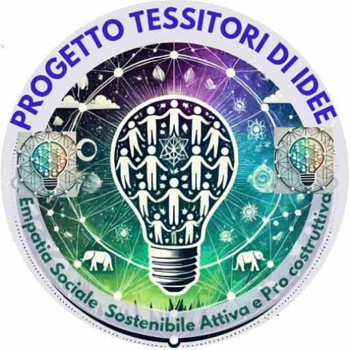 Logo ufficiale del progetto Tessitori di Idee, simbolo di empatia sociale sostenibile, reciprocità attiva e cooperazione costruttiva